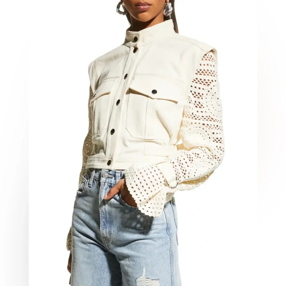 Veronica Beard Aylin Crochet-Sleeve Jacket – Size  small 4/6 - Picture 2 of 15
